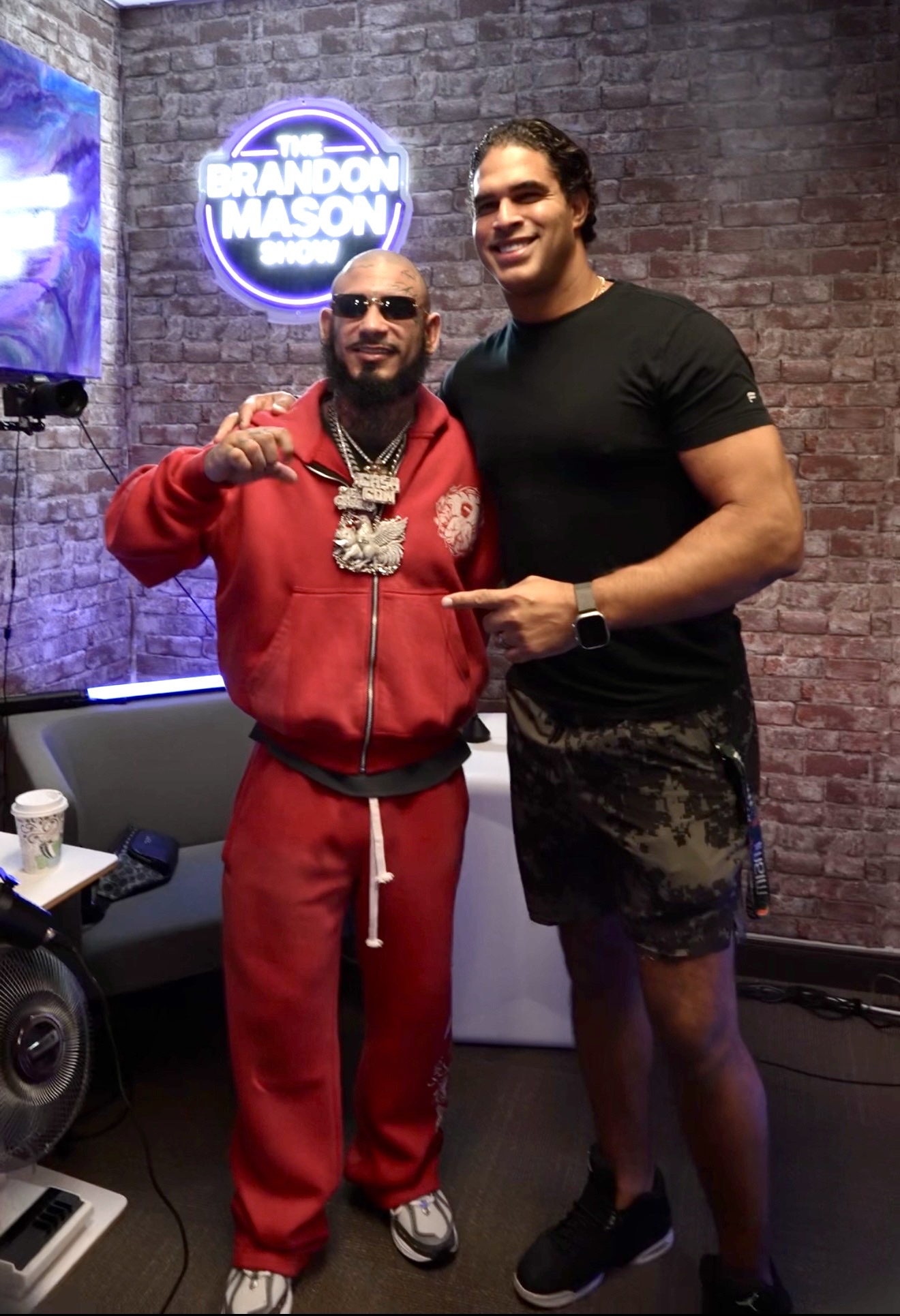 Brandon Mason with Bryan “Cash Cow” Duran standing together in the studio